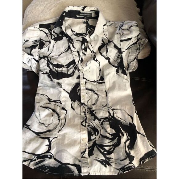 EXPRESS Botton Down Women’s Shirt Water Color Print Size S - Picture 12 of 12